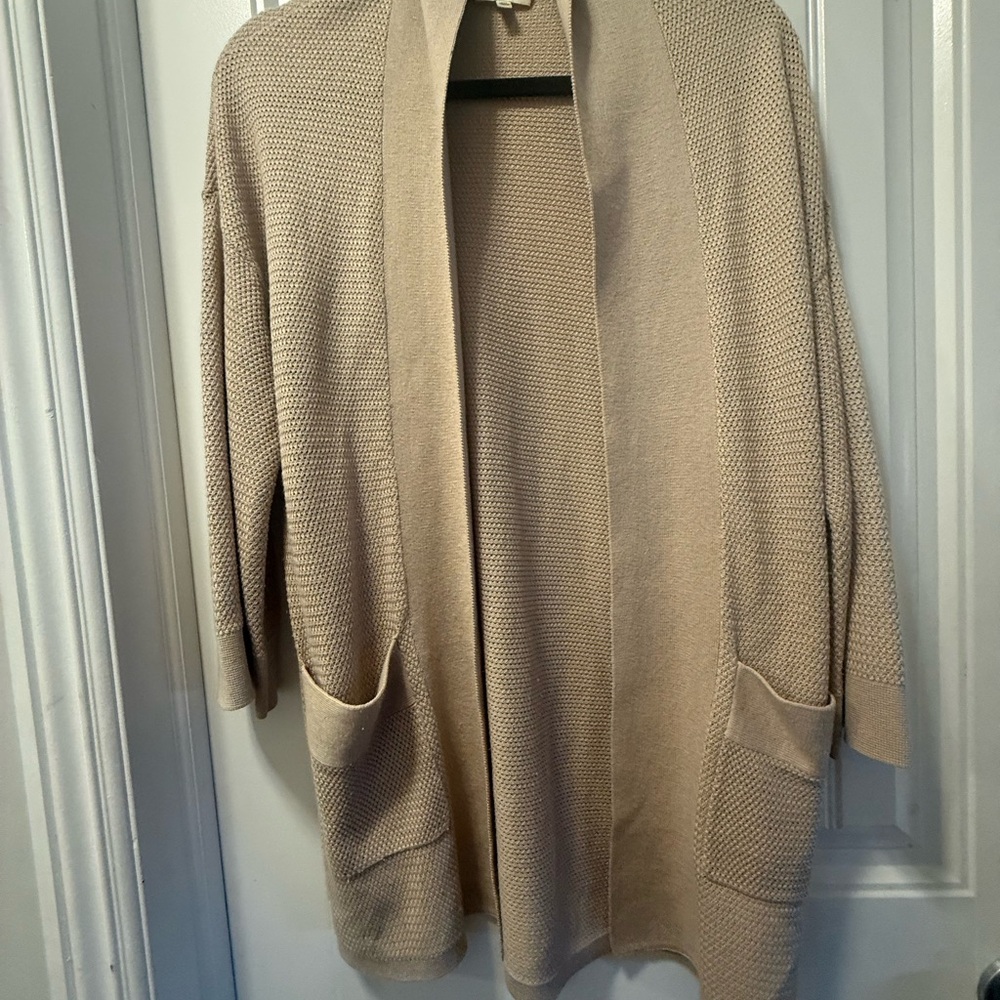 Aritzia - Wilfred Tan Open-Front Cardigan